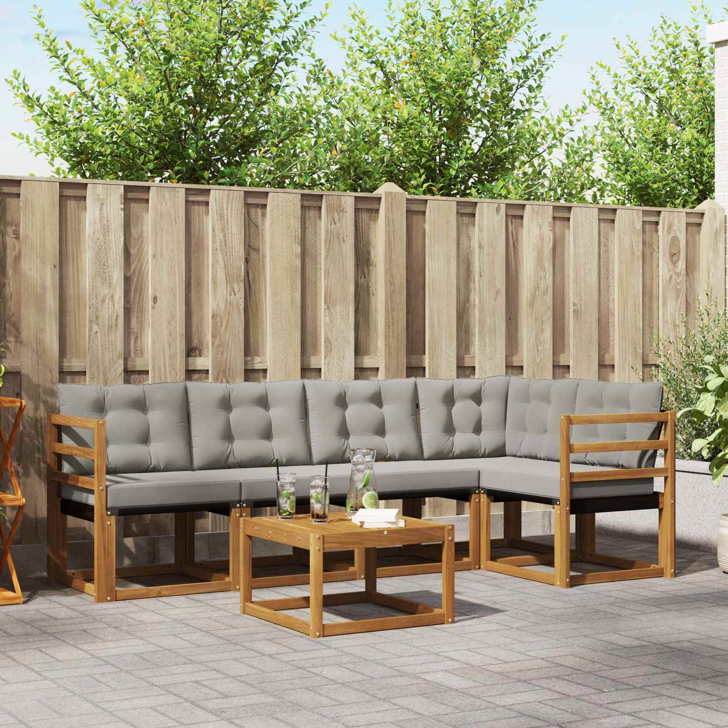 Udendørs Sofagruppe Med Pude 6 Dele - Variant 3368678