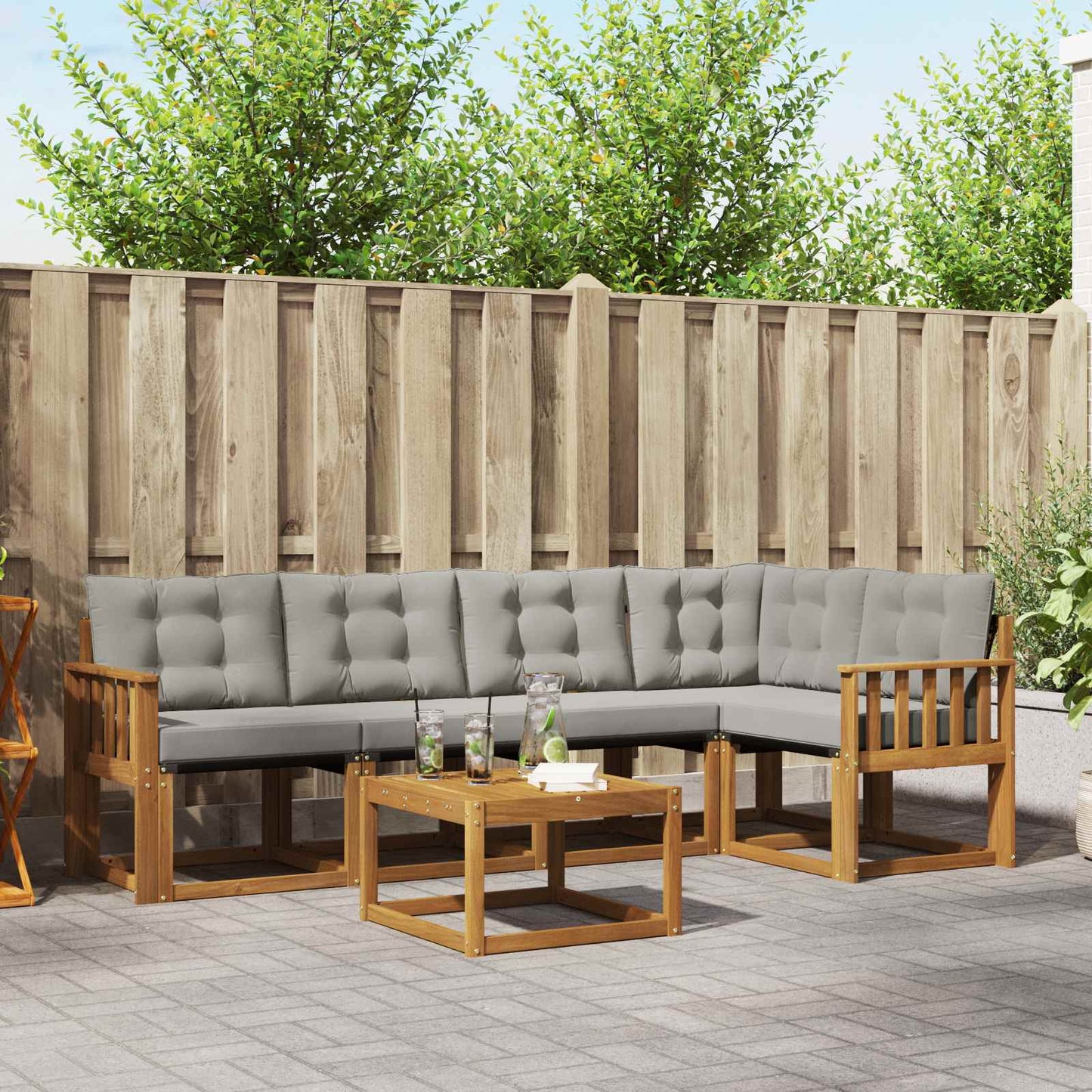Udendørs Sofagruppe Med Pude 6 Dele - Variant 3368686