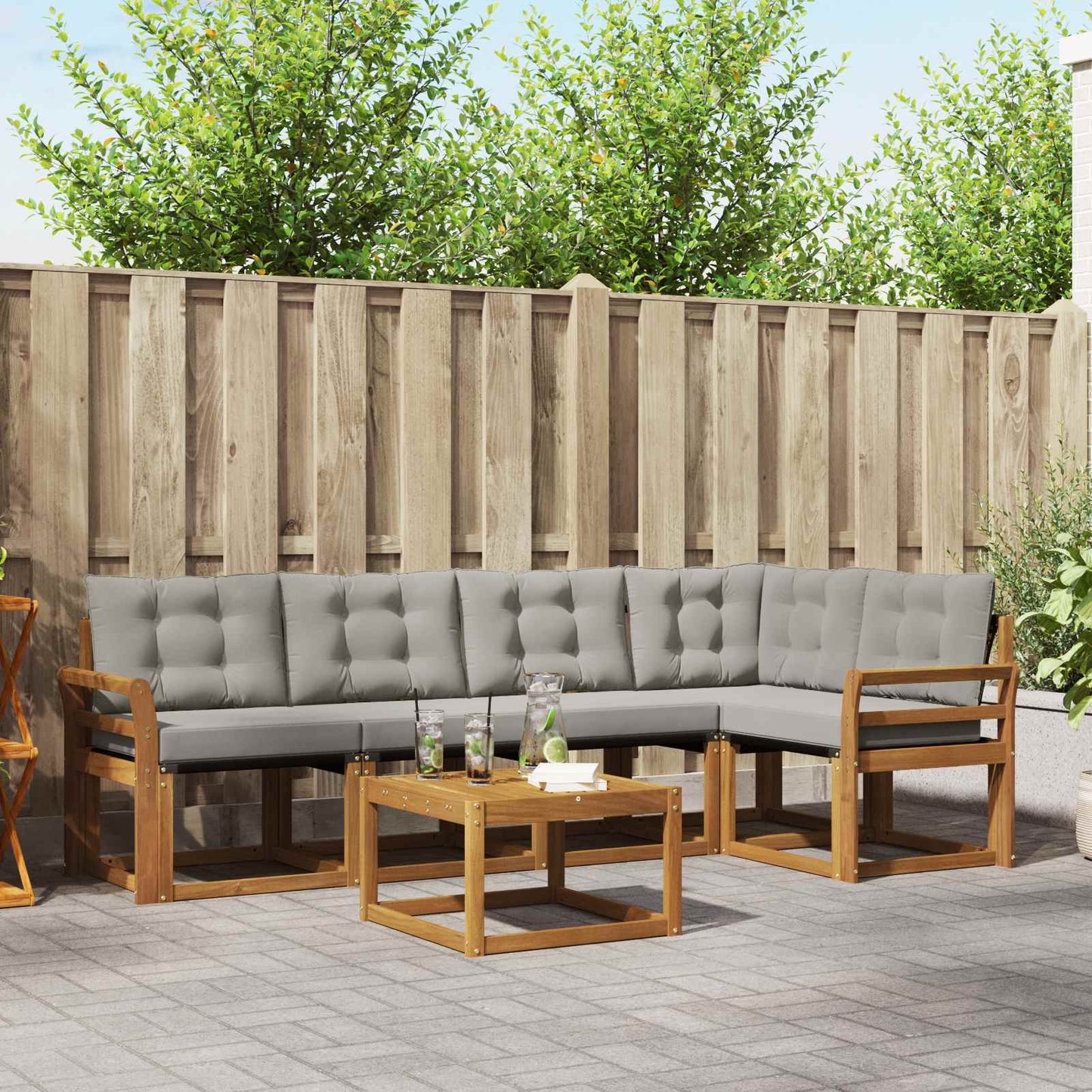 Udendørs Sofagruppe Med Pude 6 Dele - Variant 3368690