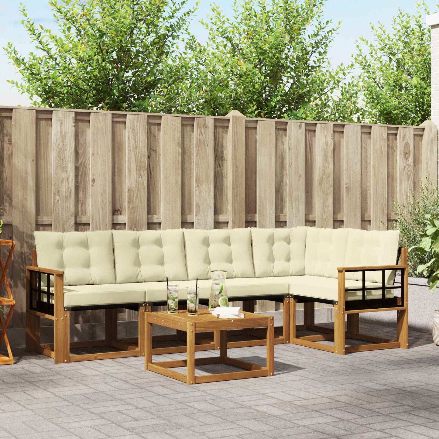 Udendørs Sofagruppe Med Pude 6 Dele - Variant 3368693