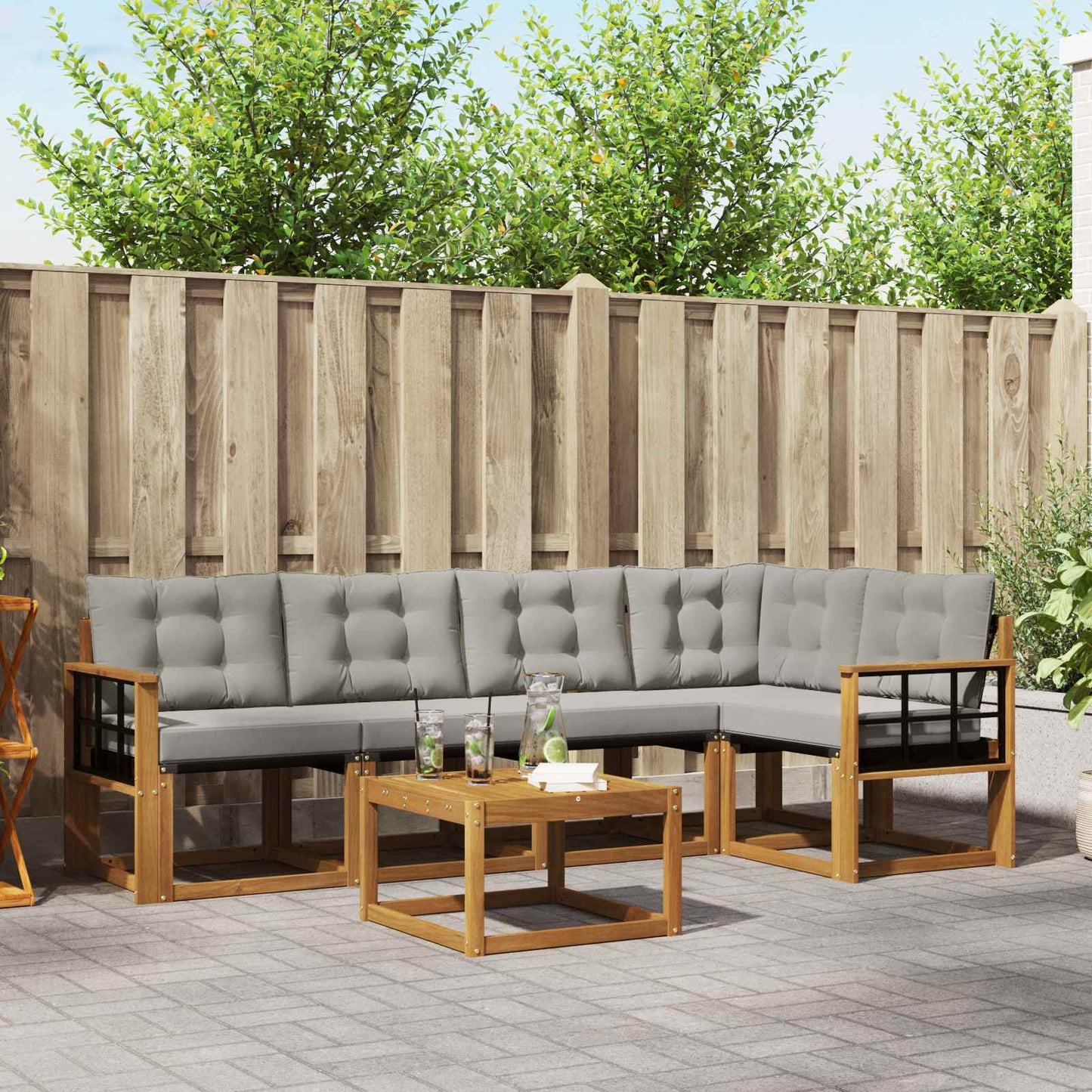 Udendørs Sofagruppe Med Pude 6 Dele - Variant 3368694