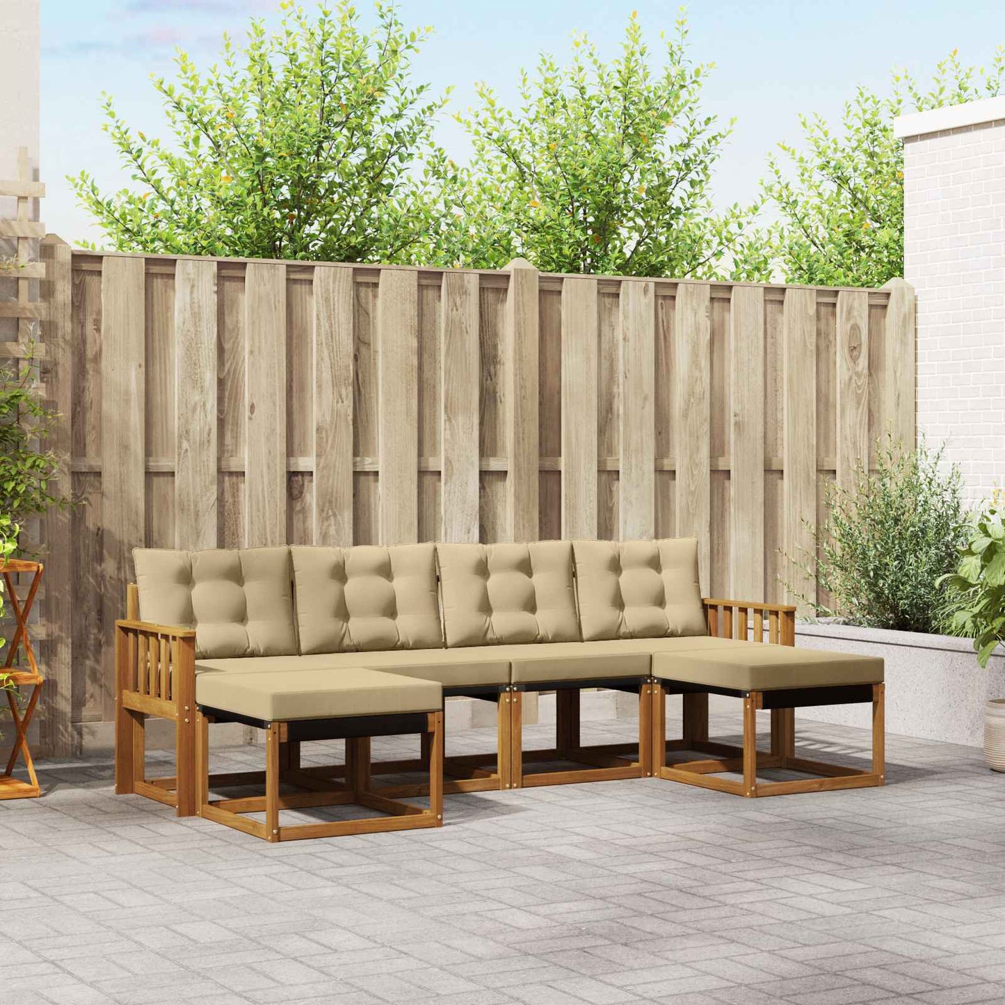 Udendørs Sofagruppe Med Pude 6 Dele