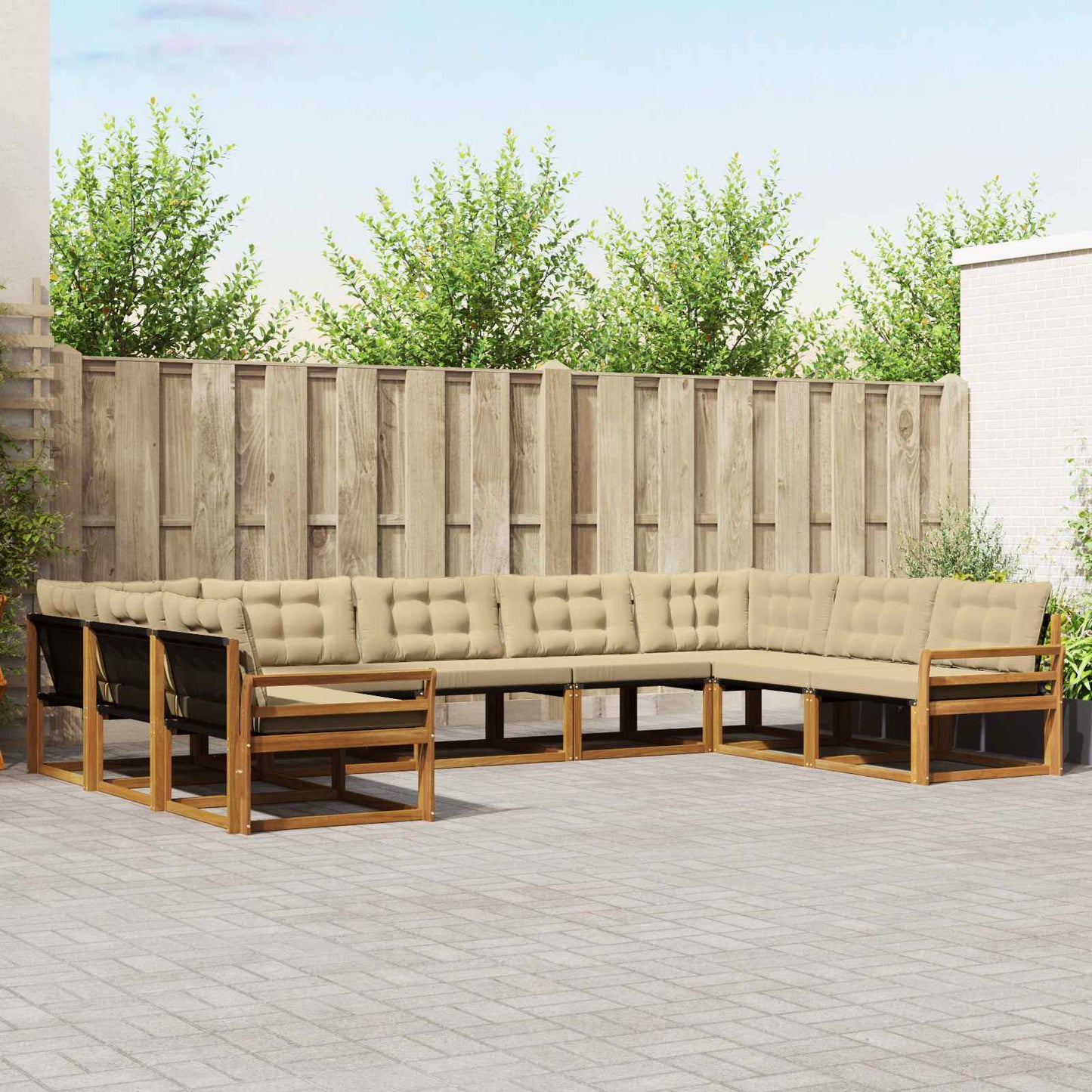 Udendørs Sofagruppe Med Pude 9 Dele - Variant 3369844