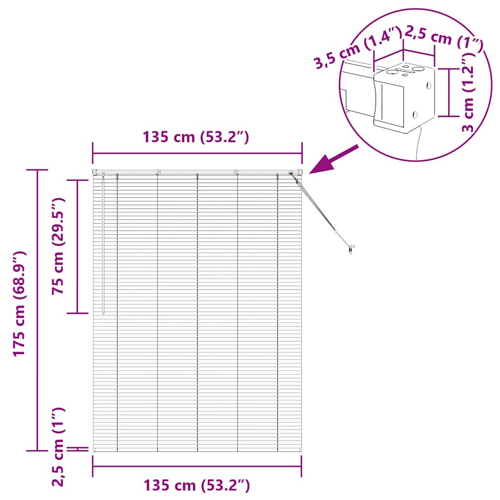 Persienner 175 X 135 Cm Aluminium - Billede 13