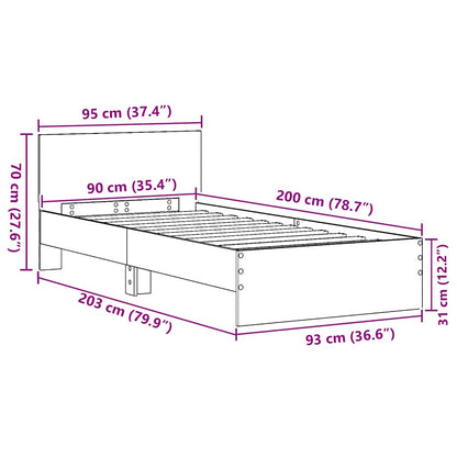 Sengestel Gammelt Træ 90 200 Cm Konstrueret Træ - Billede 11