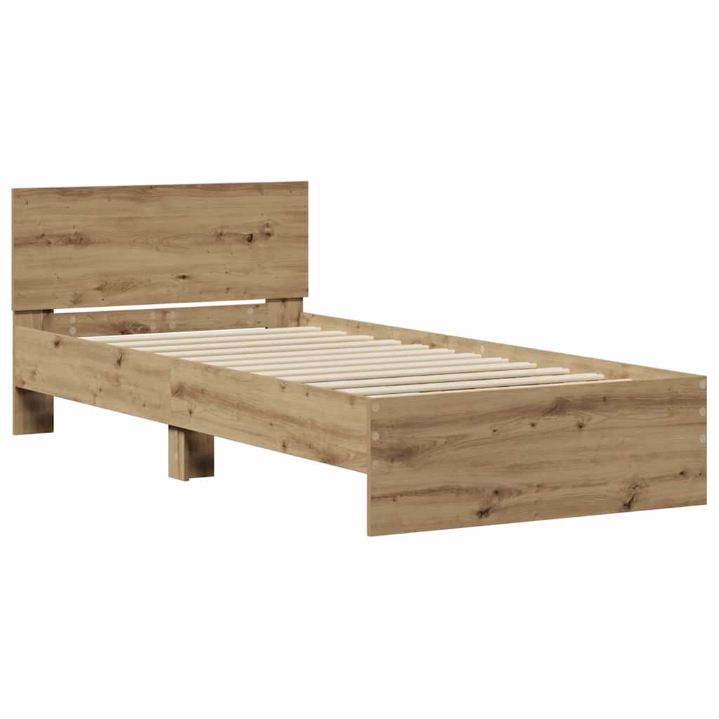 Sengestel Med Hovedgærde Artisan Eg 90 190 Cm Konstrueret Træ - Billede 2