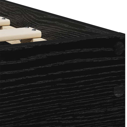 Sengestel Med Hovedgærde Sort Eg 90 X 190 Cm Konstrueret Træ - Billede 10