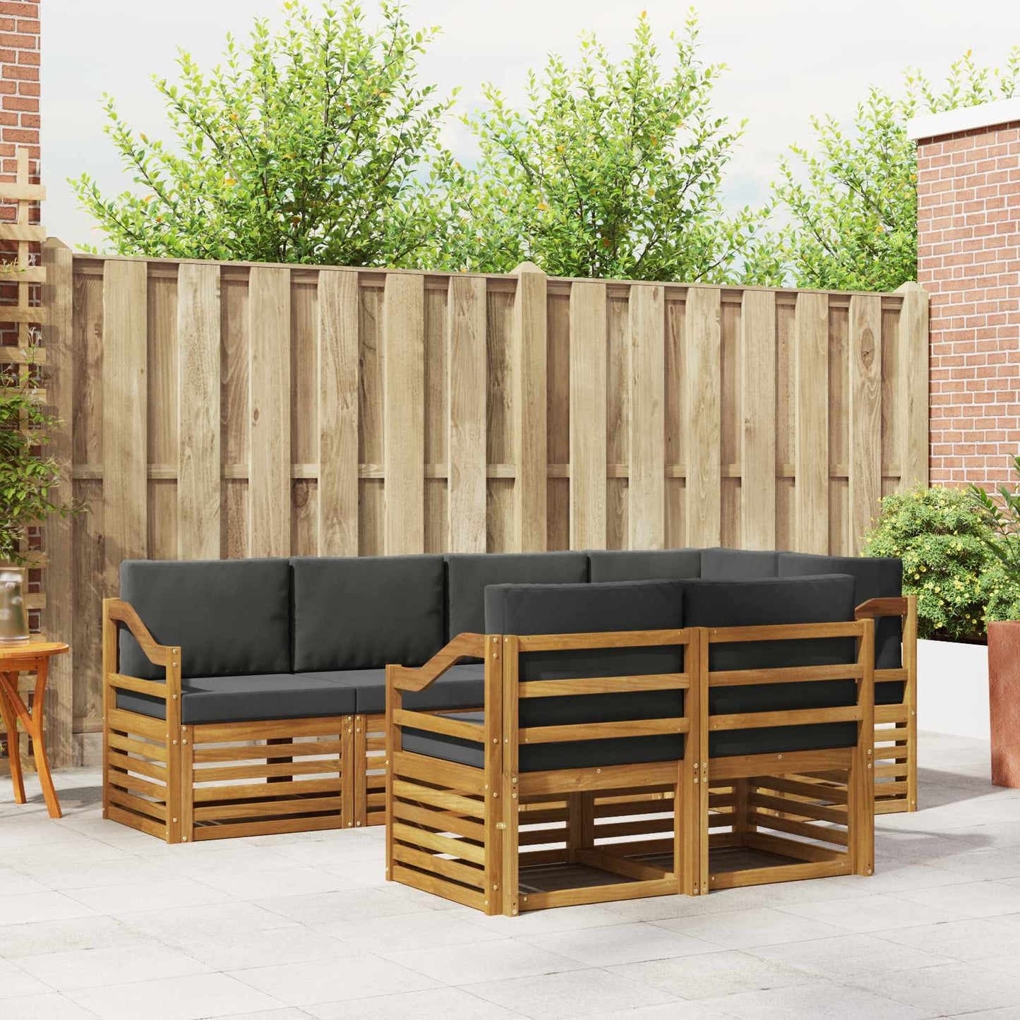 Sofasæt 7 Dele Massivt Akacietræ