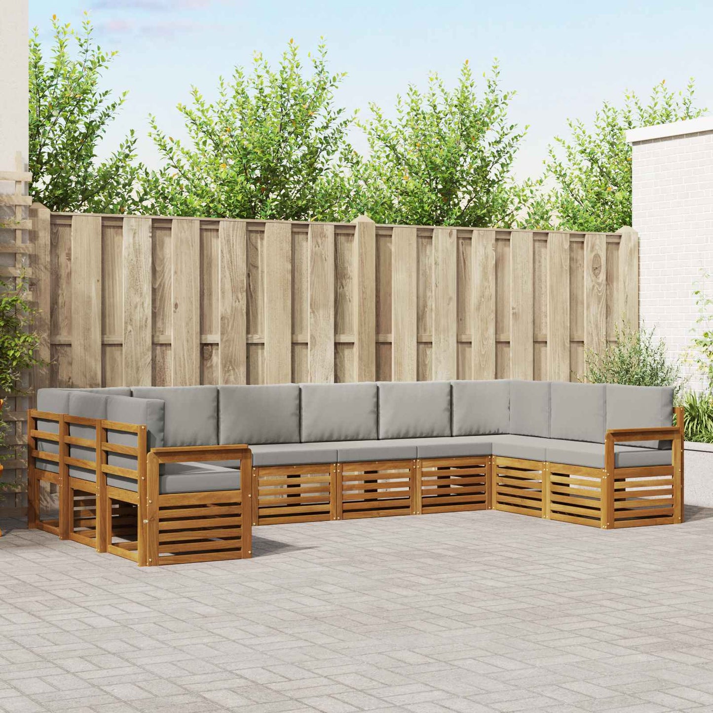 Sofasæt 10 Dele Massivt Akacietræ