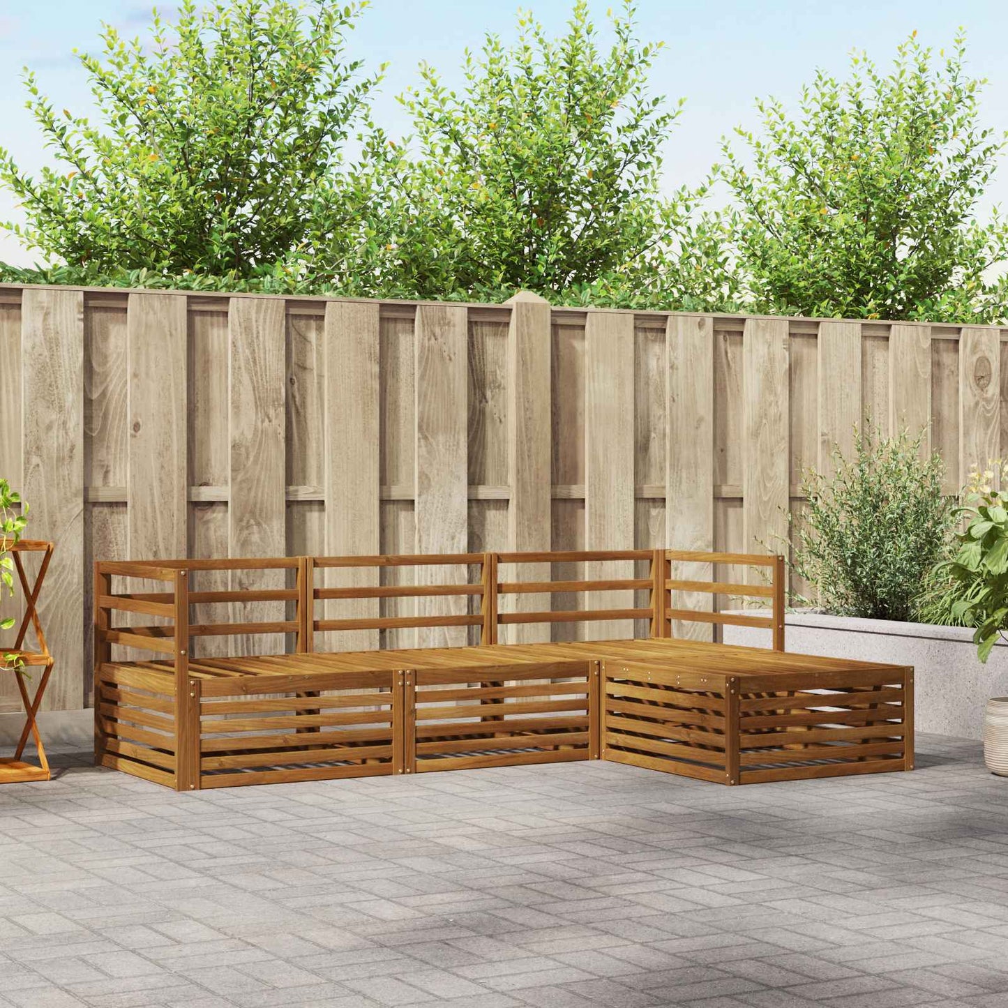 Udendørs Sofagruppe Naturfarvet 245,5 X 162,5 X 73 Cm - Hovedbillede