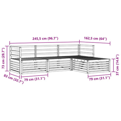 Udendørs Sofagruppe Naturfarvet 245,5 X 162,5 X 73 Cm - Billede 8