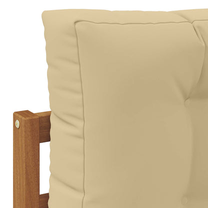 Udendørs Sofagruppe Med Pude 4 Dele Naturlig Og Beige - Billede 6