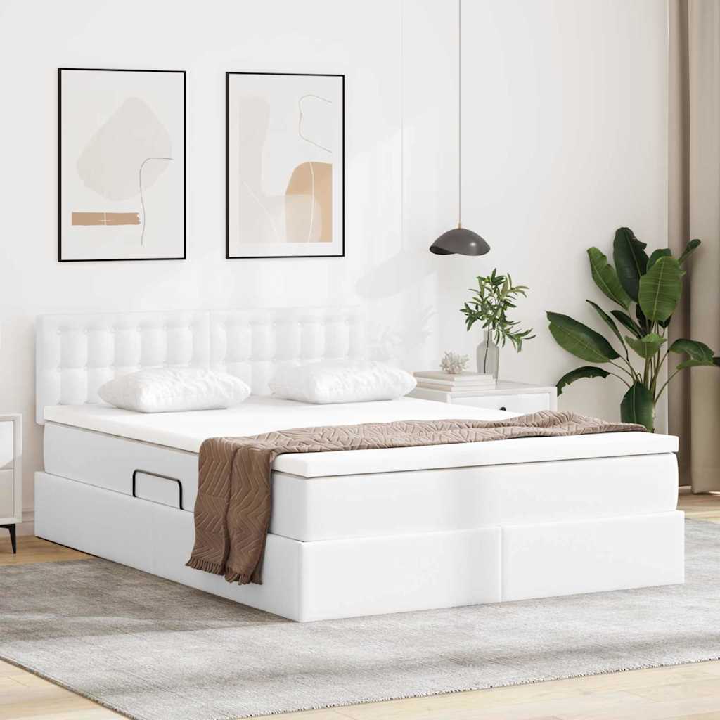 Seng Med Opbevaring Og Madras Faux Læder - Variant 3370398