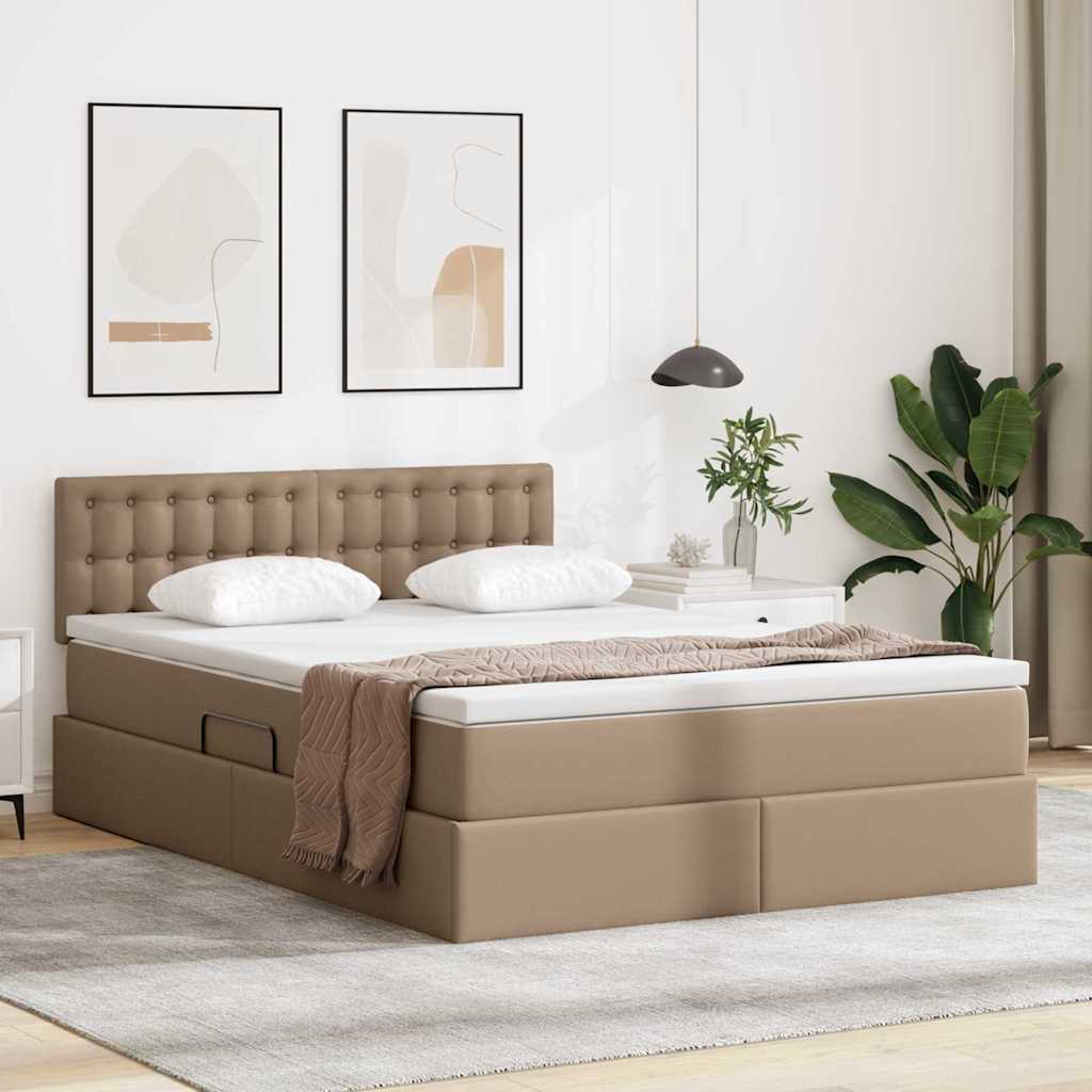 Seng Med Opbevaring Og Madras Faux Læder - Variant 3370400