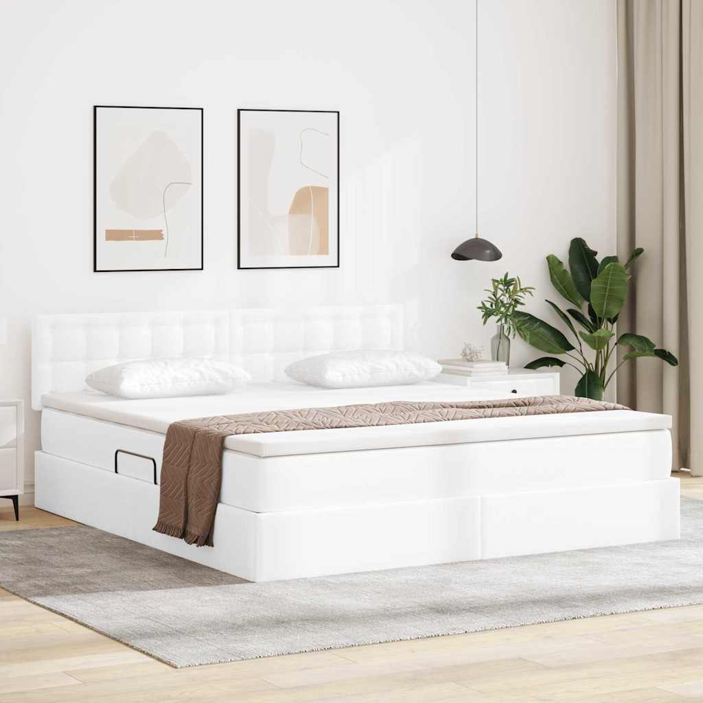 Seng Med Opbevaring Og Madras Faux Læder - Variant 3370406