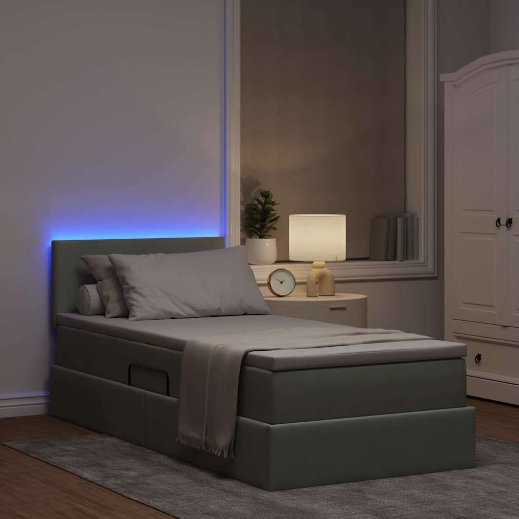 Seng Med Opbevaring Og Led Med Madras Fløjl - Billede 5