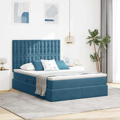 Seng Med Opbevaring Og Madras Fløjl