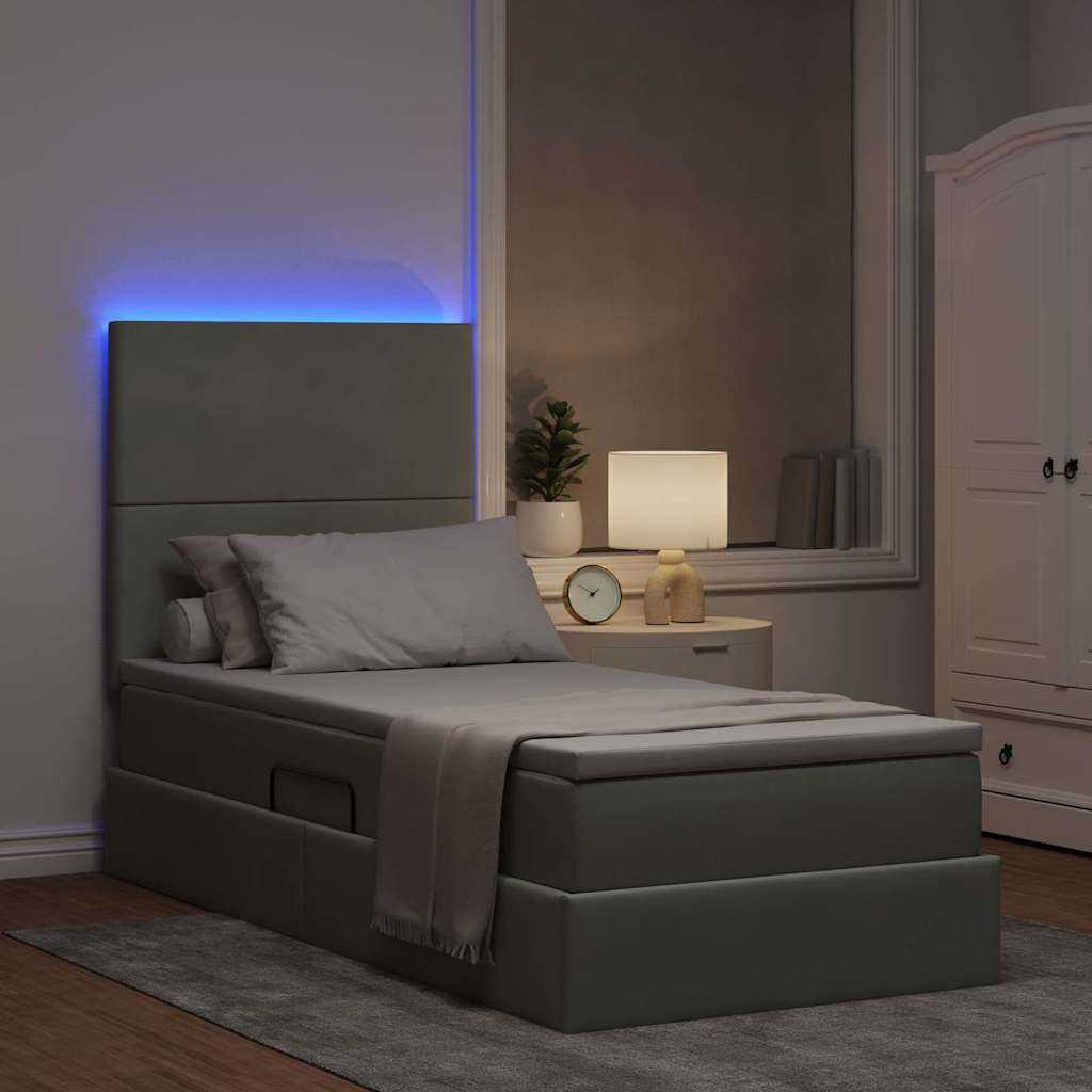 Seng Med Opbevaring Og Led Med Madras Fløjl - Billede 5