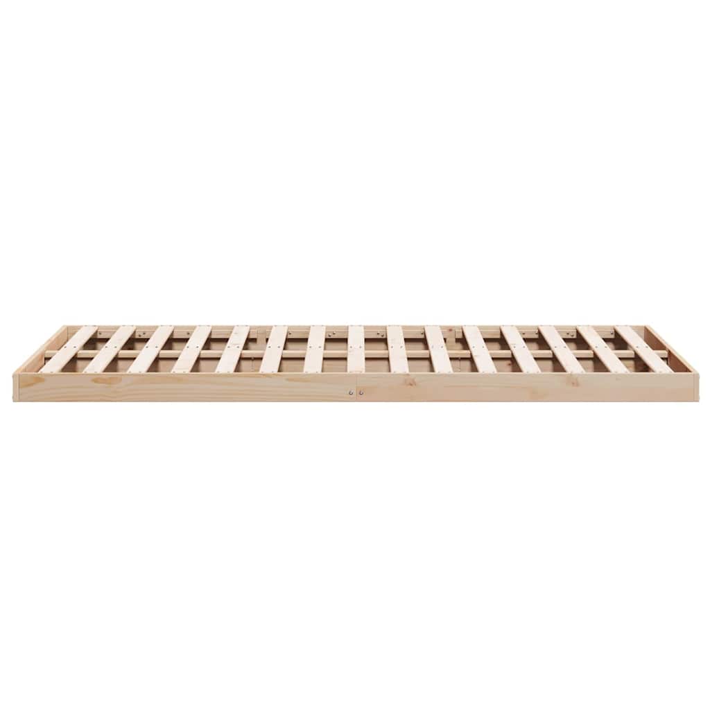 Gulv Seng Ramme Naturfarvet 140 210 Cm Massivt Fyrretræ - Billede 6