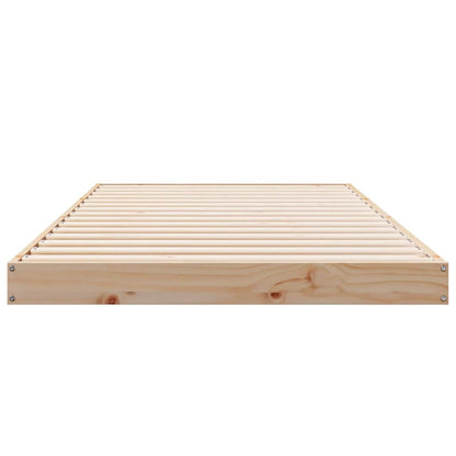 Gulv Seng Ramme Naturfarvet 100 220 Cm Massivt Fyrretræ - Billede 5
