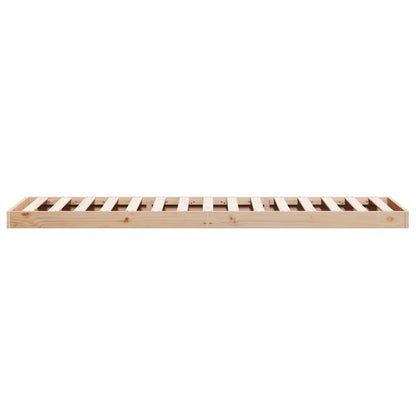 Gulv Seng Ramme Naturfarvet 100 220 Cm Massivt Fyrretræ - Billede 6