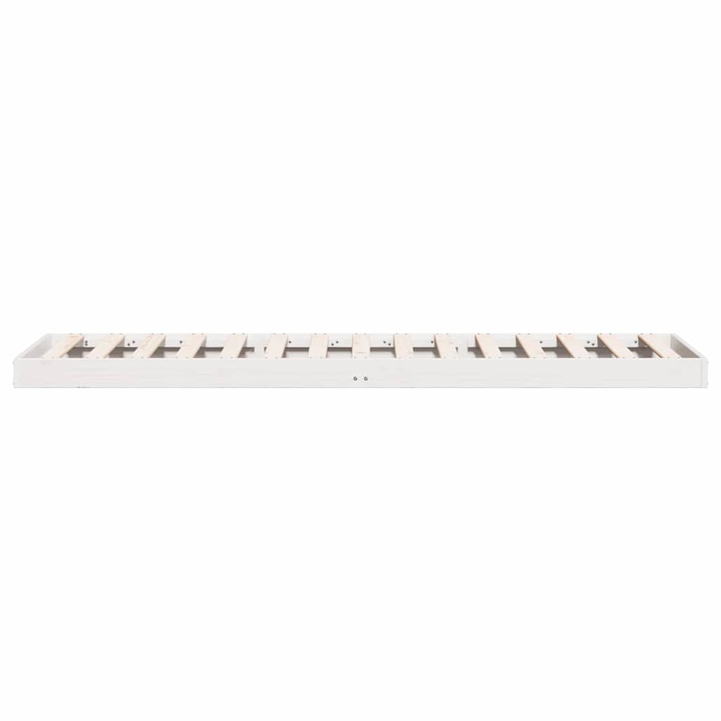 Gulv Seng Ramme Hvid 100 220 Cm Massivt Fyrretræ - Billede 5