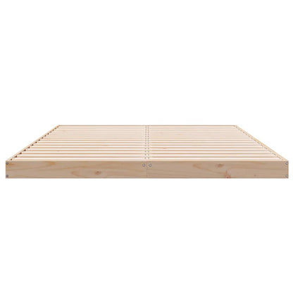 Gulv Seng Ramme Naturfarvet 140 X 220 Cm Massivt Fyrretræ - Billede 5