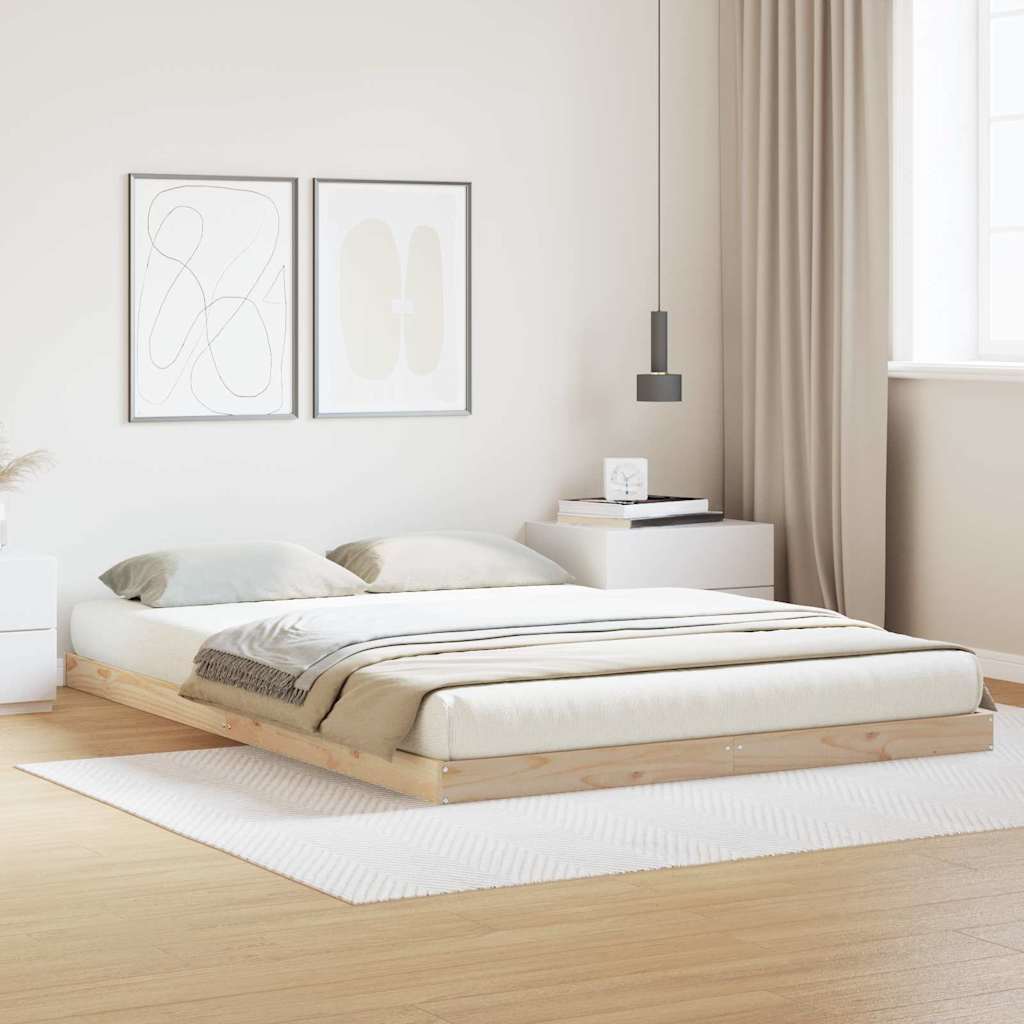 Gulv Seng Ramme Massiv Fyrretræ - Variant 869754