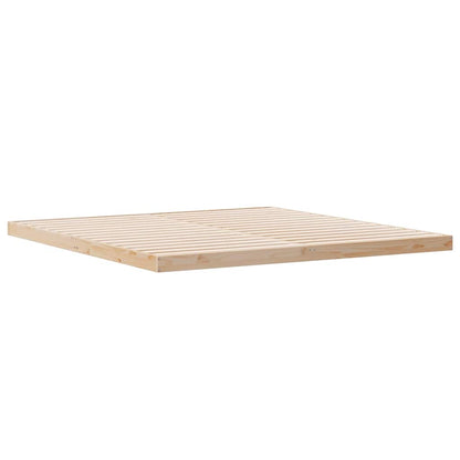 Gulv Seng Ramme Naturfarvet 200 X 220 Cm Massivt Fyrretræ - Billede 2