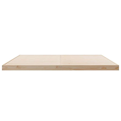 Gulv Seng Ramme Naturfarvet 200 220 Cm Massivt Fyrretræ - Billede 5