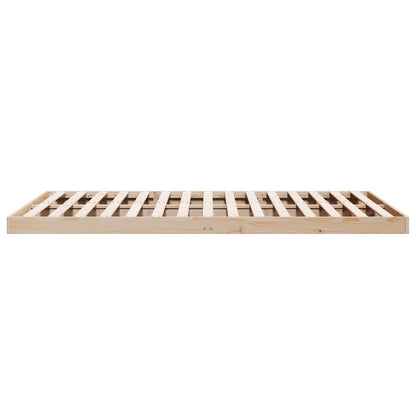 Gulv Seng Ramme Naturfarvet 200 220 Cm Massivt Fyrretræ - Billede 6