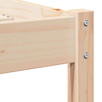 Sengestel Med Hovedgærde Brun 220 100 Cm Massivt Fyrretræ - Billede 7