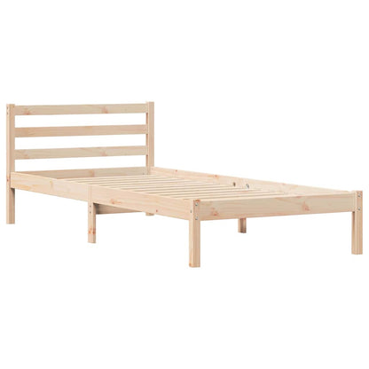 Sengestel Med Hovedgærde Brun 220 100 Cm Massivt Fyrretræ - Billede 2