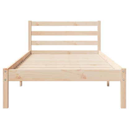 Sengestel Med Hovedgærde Brun 220 100 Cm Massivt Fyrretræ - Billede 5