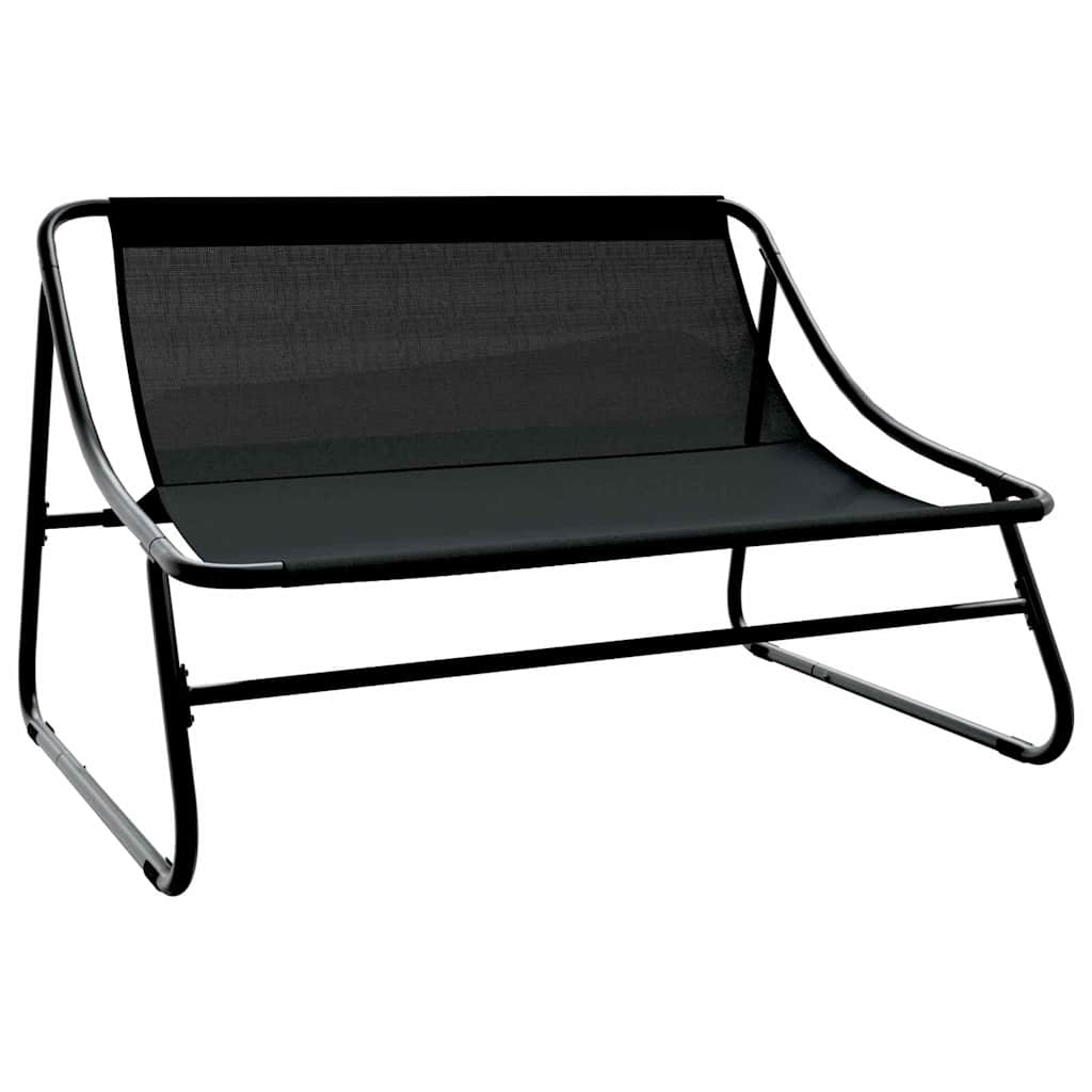 Havemøbler Med Pude Sort 110 X 81 X 71 Cm Pulverlakeret Stål - Billede 4