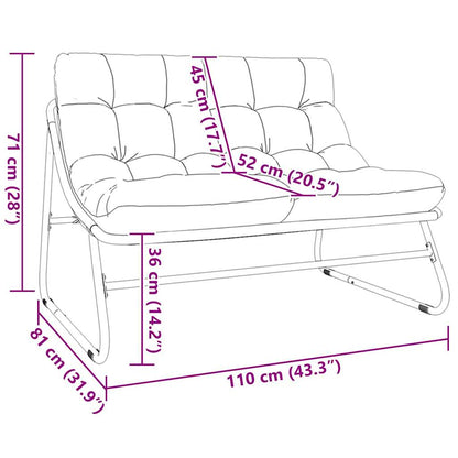 Havemøbler Med Pude Sort 110 X 81 X 71 Cm Pulverlakeret Stål - Billede 11