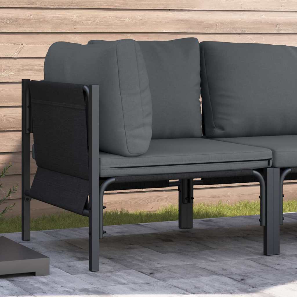 Udendørs Møbler Med Pude Med Pude Antracit 80 X 80 X 71 Cm Stål - Hovedbillede