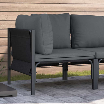 Udendørs Møbler Med Pude Med Pude Antracit 80 X 80 X 71 Cm Stål - Hovedbillede