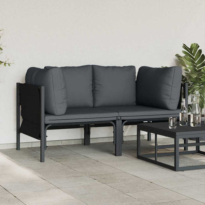 Udendørs Hjørnesofa Med Pude Antracit 80 X 80 X 71 Cm Stål