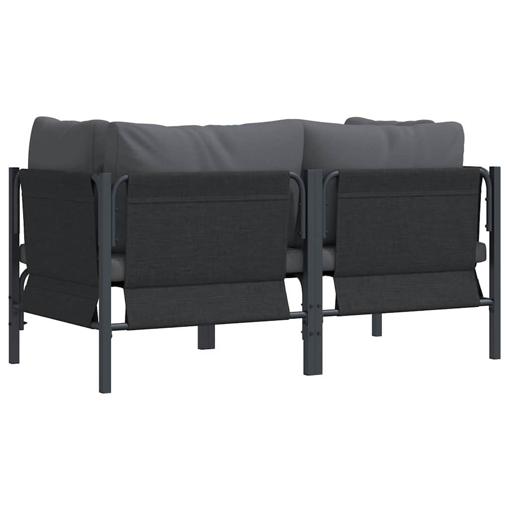 Udendørs Møbler Med Pude 2 Stk Antracit 80 X 80 X 71 Cm Stål - Billede 7