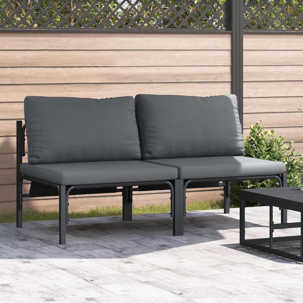 Udendørs Møbler Med Pude Med Pude Antracit 80 X 80 X 71 Cm Stål