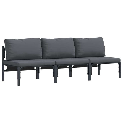 Udendørs Møbler Med Pude 3 Stk Antracit 80 X 80 X 71 Cm Stål - Billede 2