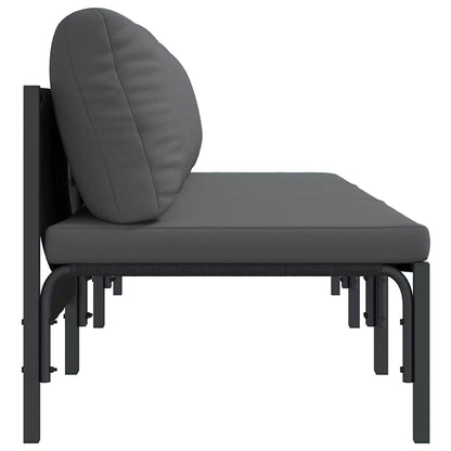 Udendørs Møbler Med Pude 3 Stk Antracit 80 X 80 X 71 Cm Stål - Billede 6