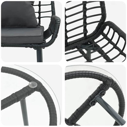 Have Spisebordssæt 3 Dele Og Anthracit Polyrattan - Billede 10