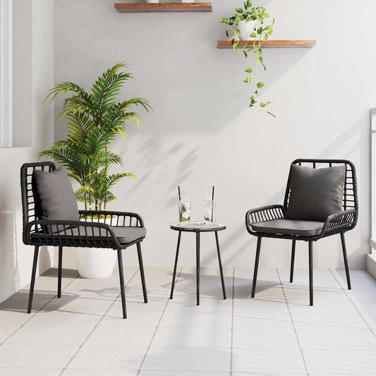 Have Spisebordssæt 3 Dele Og Anthracit Polyrattan - Hovedbillede