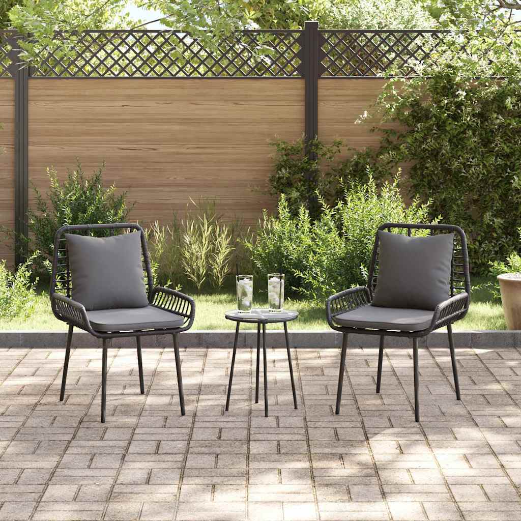 Have Spisebordssæt 3 Dele Og Anthracit Polyrattan - Billede 4