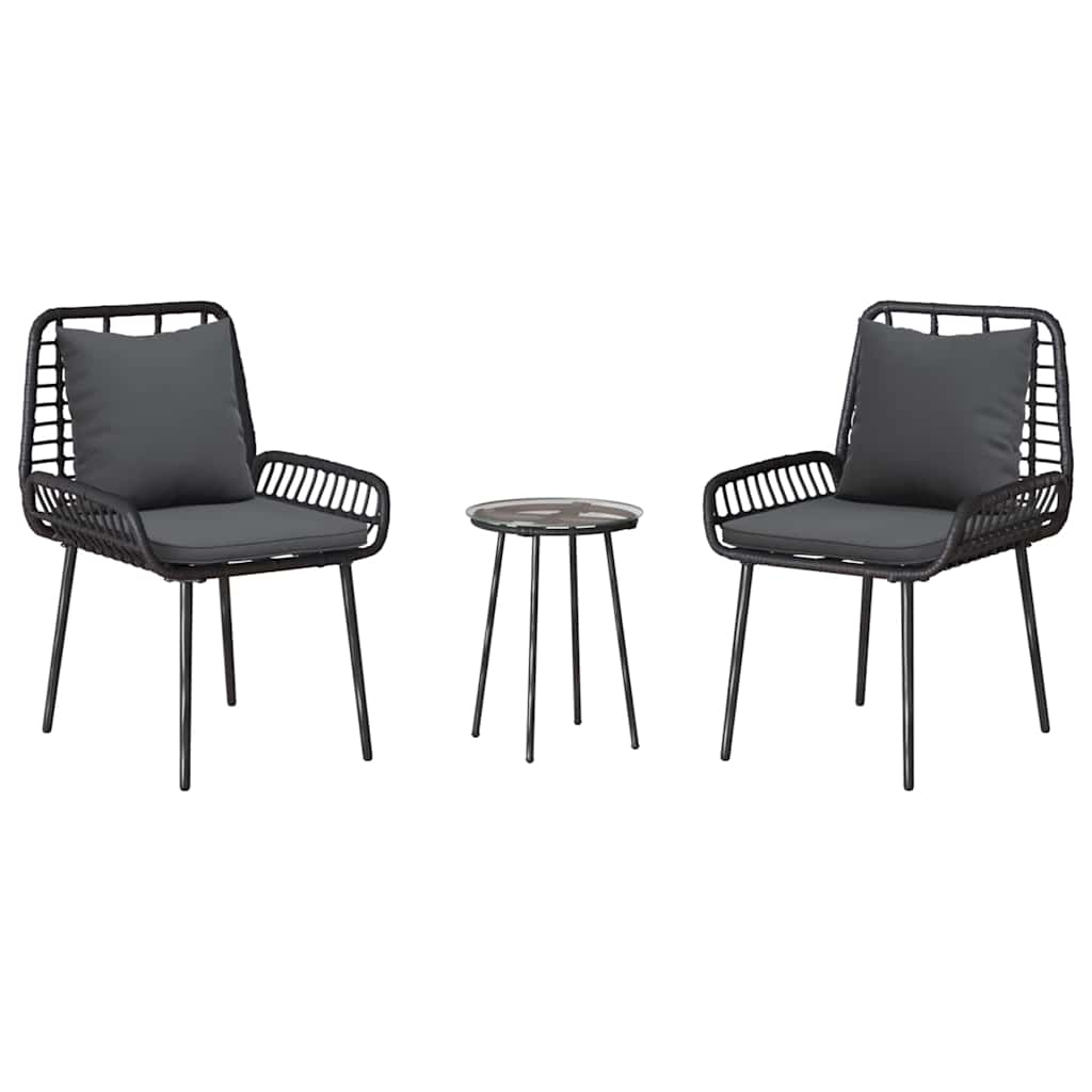 Have Spisebordssæt 3 Dele Og Anthracit Polyrattan - Billede 8