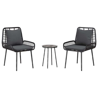 Have Spisebordssæt 3 Dele Og Anthracit Polyrattan - Billede 8