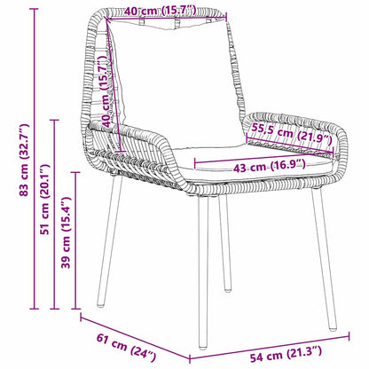 Have Spisebordssæt 3 Dele Og Anthracit Polyrattan - Billede 12