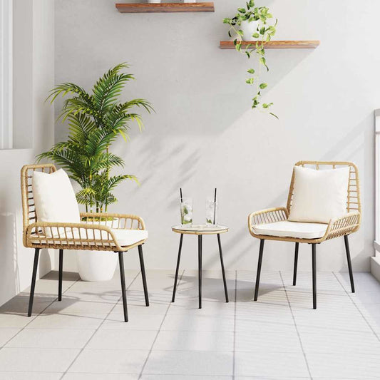 Have Spisebordssæt 3 Dele Brun Og Creme Polyrattan - Hovedbillede